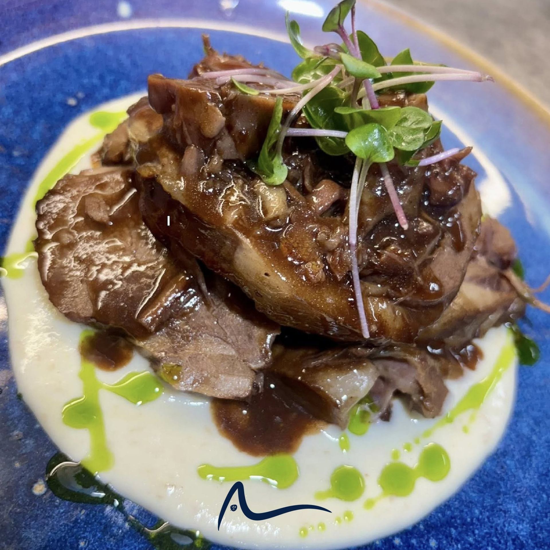 Slow-cooked Mediterranean meat with herbs